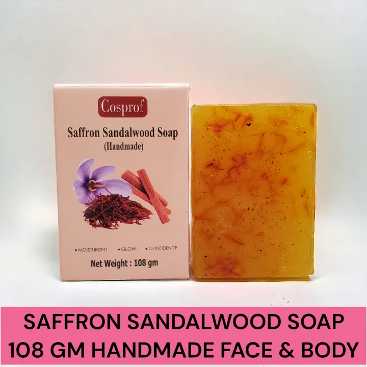 Cosprof Saffron Sandalwood Soap 108gm Premium (Handmade) - Buy online at BDyana